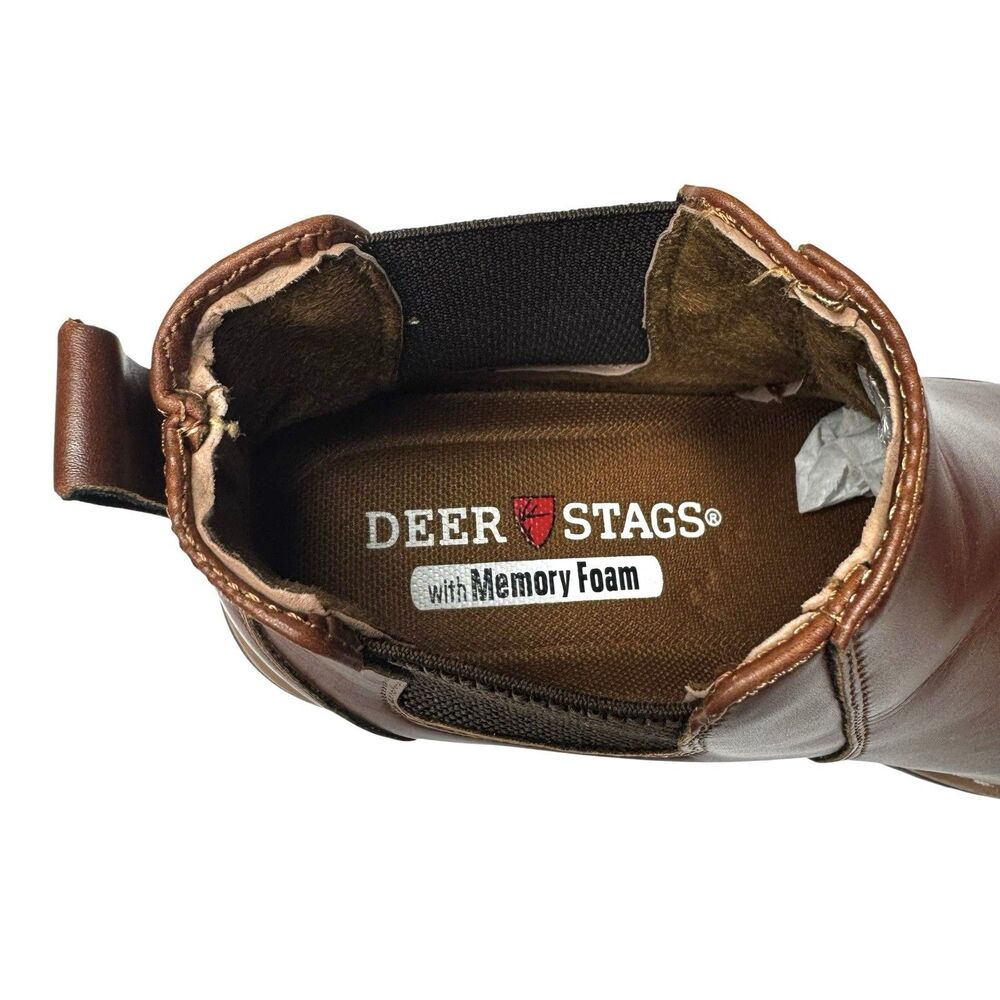 Deer Stags Boots Mens Size 8W Router Chelsea Boots Memory Foam Brown - Picture 6 of 10